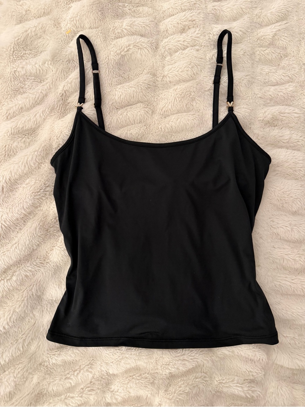 Victoria’s Secret Black Scoop Neck Camisole Top with Gold V Straps